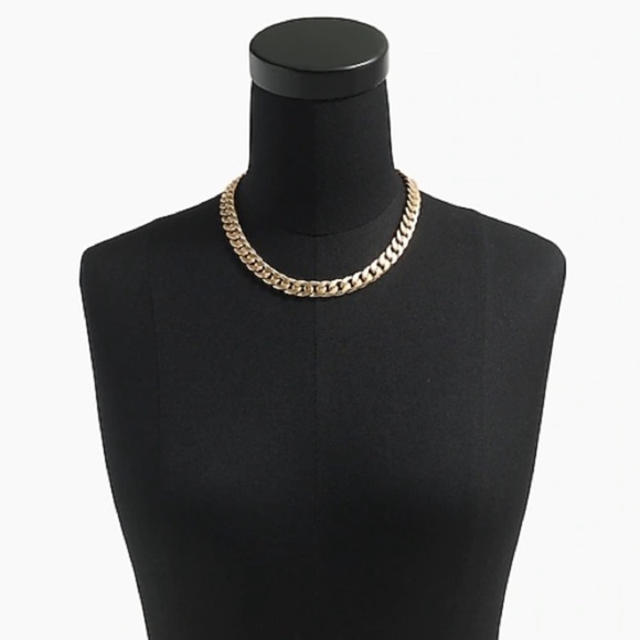 J. Crew Factory Curb chain gold necklace AX485 16" - Picture 1 of 3